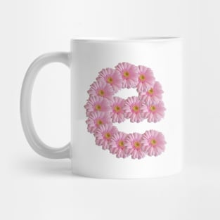 Letter e Pink Gerbera Daisy Mug